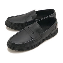 HUNTER REFINED EMBOSSED LOGO LEATHER LOAFER BLACK MFF8005LEA-BLK画像