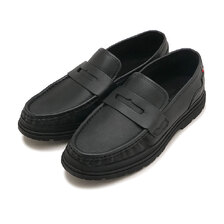 HUNTER REFINED EMBOSSED LOGO LEATHER LOAFER BLACK WFF8005LEA-BLK画像