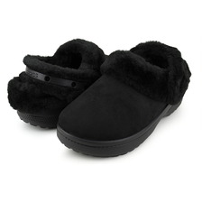 crocs CL UNFURGTBLE VEGAN SUEDE CLOG BLACK 212106-001画像