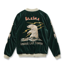 TAILOR TOYO Lot No. TT15974-145 / Late 1950s Style Velveteen Souvenir Jacket &ldquo;POLAR BEAR&rdquo; &times; &ldquo;ALASKA MAP&rdquo;画像