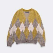 MINEDENIM Mohair Argyle Knit Cardigan MDFBF10602画像