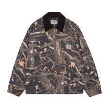 Carhartt WIP OG Detroit Jacket - Camo Feather Tree, Black / Black heavy stone wash I035614画像