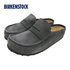 BIRKENSTOCK NAPLES WRAPPED DOUBLE STITCH MIXED LEATHER REGULAR Charcoal 1032417画像