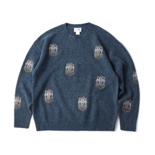 gym master 刺繍ニットおじさんクルーネック G833780画像