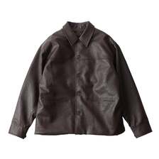 Subciety Faux leather car coat 153-62201画像