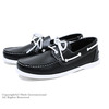 DANASSA LEATHER DECK SHOES PULL UP NAVY/WHITE 5356画像