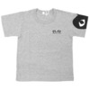 PLAY COMME des GARCONS KIDS ワンポイントロゴ 袖ブラックハート Tシャツ GRAY画像