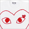 PLAY COMME des GARCONS オープンハートTシャツ WHITExRED画像