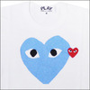 PLAY COMME des GARCONS カラーハートプリントTシャツ WHITExBLUE画像