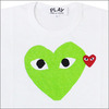 PLAY COMME des GARCONS カラーハートプリントTシャツ WHITExGREEN画像