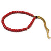 BINGO BROTHERS 革紐ビーズブレスレット RED画像