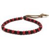 BINGO BROTHERS 革紐ビーズブレスレット BLACKxRED画像
