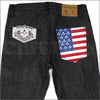 Theater 8 x BACK BONE xeasy rider 星条旗ポケット デニム BLACK画像