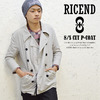 RICEND 8分袖 カット Pコート(2カラー) 611-7412画像