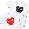 PLAY COMME des GARCONS LOVE IS TENDER サテンハートロゴ Tシャツ KIDS画像
