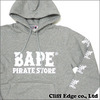 A BATHING APE PIRATE BAPE ロゴ パーカー GRAY画像