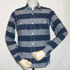 SAMURAI JEANS SIBS12-L インディゴボーダーワークシャツ長袖画像