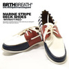 BRTHBREATH MARINE STRIPE DECK SHOES(WH/NAVY/RED) 55383002画像