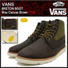 VANS BRETON BOOT Wax Canvas Brown OTW VN-0QE26HG画像
