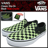 VANS Classic Slip-On Black Glow Checks VN-0QFD763画像