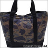 A BATHING APE 1ST CAMO QUILTING TOTE BAG GREEN画像
