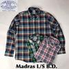 BAGGY 長袖 マドラスチェック ボタンダウンシャツ画像