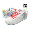 DC SHOES WOMEN'S COURT GRAFFIK SE WHITE/PINK/TURQUOISE (WPQ) 301043 WPQ画像