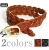 ANGLO LEATHERCRAFT SHURUNKEN GRAIN HEAVY 3 PLAIT BELT レザーメッシュベルト画像