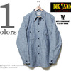 WAREHOUSE ×BIG YANK INDIGO NEP CHAMBRAY 30S CIGARETTE POCKET WORK SHIRTS画像