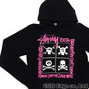 mastermind JAPAN x STUSSY SKULL PATTERN PULLOVER HOODIE BLACKxPINK画像