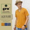 grn アシッドウォッシュ加工 Vネック 半袖 Tシャツ GRN113036Y画像
