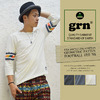 grn USA リサイクルコットン 幾何学模様 7分袖 フットボールTシャツ GRN113048G画像