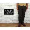 RALPH LAUREN BLACK LABEL イタリア製 センター プレス パンツ BROWN画像