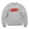 OBEY BASIC CREW NECK FLEECE "OBEY FONT" (HEATHER GRAY) STANDARD ISSUE画像