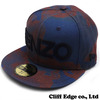 KENZO LOGO NEW ERA CAP BLUExBROWN画像