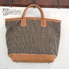 T.K GARMENT SUPPLY ROLLED DUAL HANDLE TOTE BAG Large wool check画像