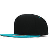 FLEXFIT BLANK SNAPBACK BLACKxTURQUOISE APFFB011画像