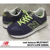 new balance WL574 NVT NAVY/LIME GREEN画像