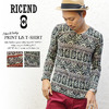RICEND 総柄 ペイズリープリント Vネックカットソー 636-7135画像