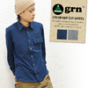 grn 刺繍入 カラーネップ 長袖 ワークシャツ GRN113149A画像