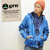 grn ユニオン ZIP デニム柄転写プリント裏地起毛マウンテンパーカー GRNUZ219N画像