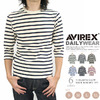 AVIREX DAILY 3/4SLEEVE COTTON BORDER TEE 6143409画像