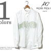 REMI RELIEF LEAFプリント シルクコットンボタンダウンシャツ RN14149 110画像