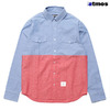 atmos SPLIT DUNGAREE SHIRT LIGHT BLUE/RED ATS-NA-0001画像
