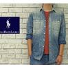 POLO RALPH LAUREN インディゴ パッチワーク シャツ画像