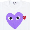 PLAY COMME des GARCONS カラーハートプリントTシャツ WHITExPURPLE画像