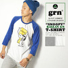 grn SNOOPY RAGLAN 8/S TEE GU431222R画像