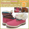 Timberland Womens EARTHKEEPERS AUTHENTICS FABRIC ROLL TOP Hot Pink with Multi Knit And Faux Fur 8318A画像