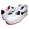 NIKE AIR MAX 90 LEATHER wht/blk-u.red 652980-100画像