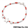 THE BINGO BROTHERS コーラルビーズxシルバーパイプ 三連スター(大) ブレスレット SILVERxCORAL画像